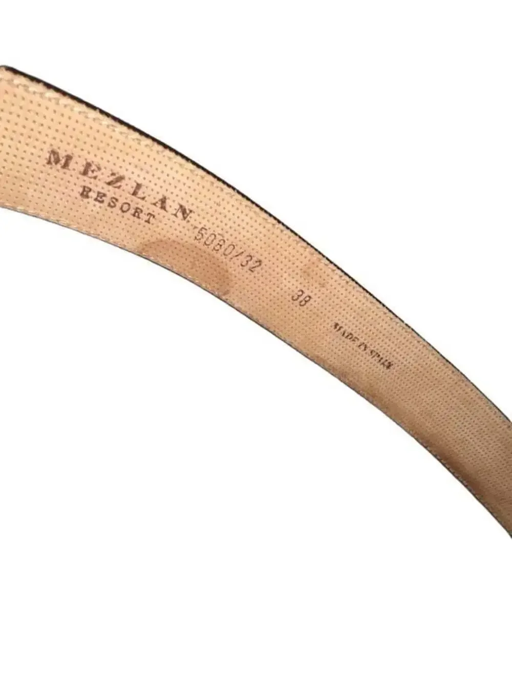 Mezlan Resort 5080/32 Leather Trim Canvas Belt Size 38